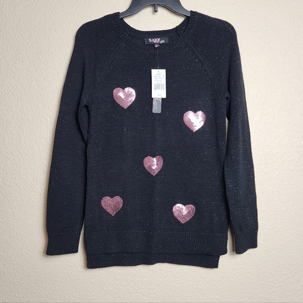 Sugar Rush Girls Sequin Sweater Girls XL New